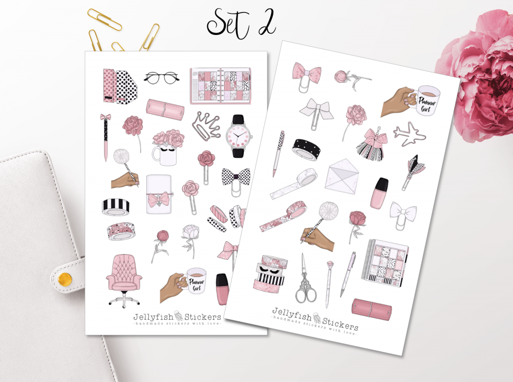 Planner Girl Pink Sticker Set